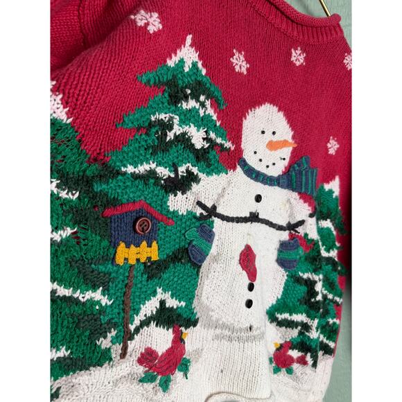 Vintage Croft & Barrow Snowman Christmas Sweater Women’s Medium - Picture 3 of 6